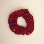 Red with Gold Trees Scrunchie